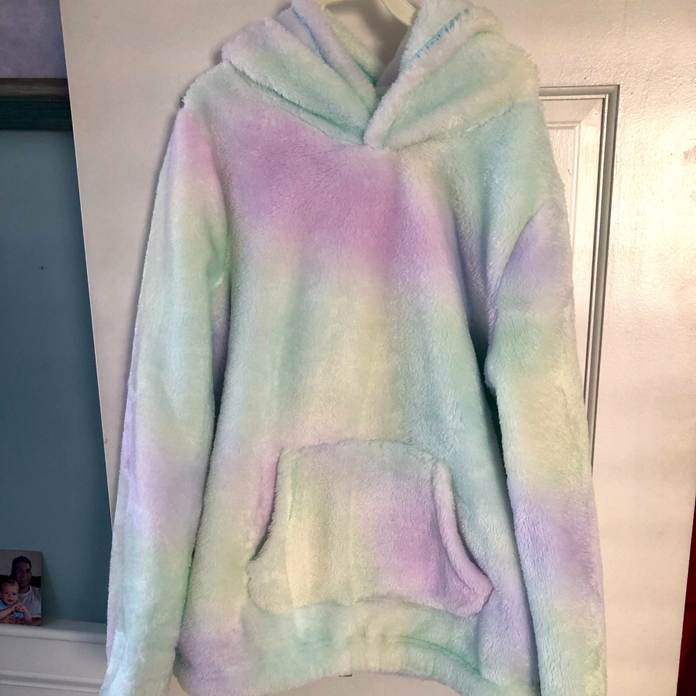 Big girls fuzzy fleece hoodie sweatshirt